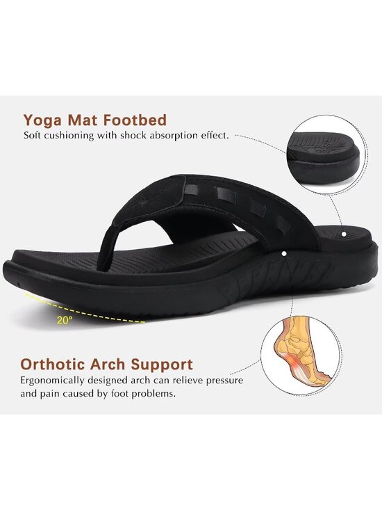 Men\'s Brown Fashion Arch Support Flip Flops Comfort Orthotic Thong Sandal Shoes main image 6